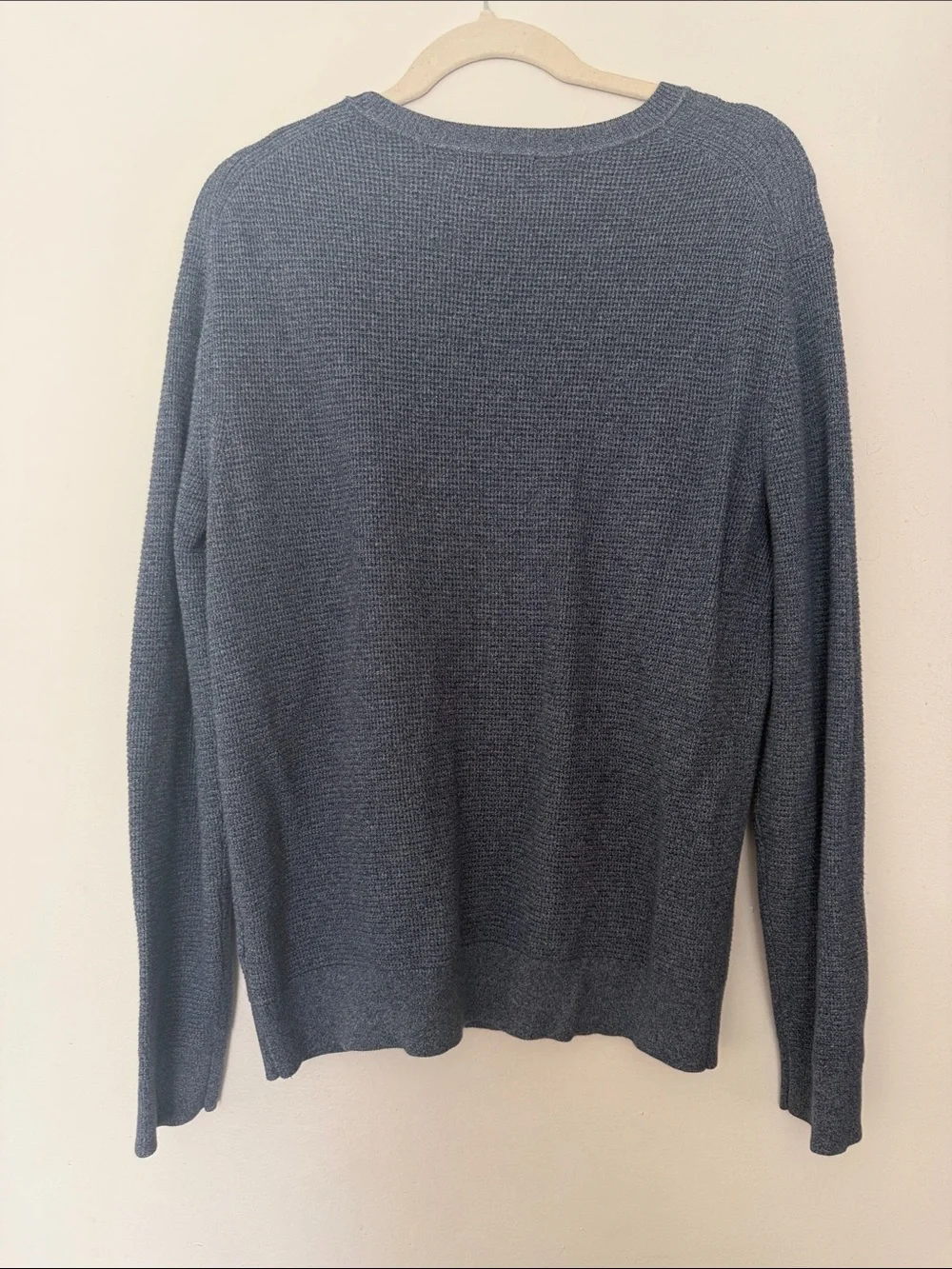 Banana Republic 100% Supima Cotton Waffle Knit Crewneck Sweater Blue Men’s M